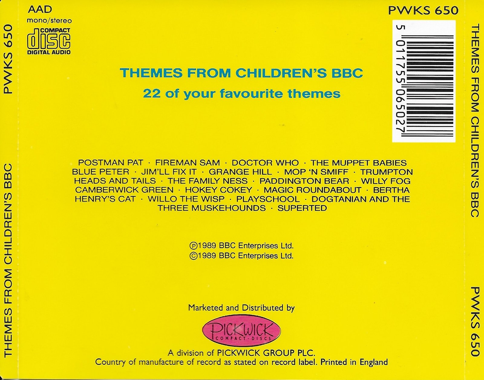 Picture of PWKS 650 Children's themes from the BBC by artist Various from the BBC records and Tapes library